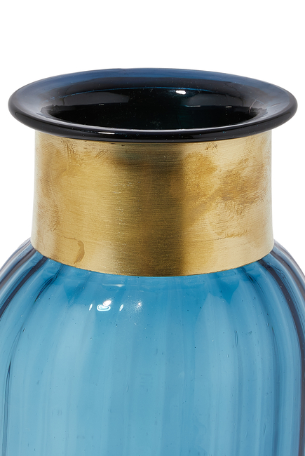 Brass Rim Glass Vase
